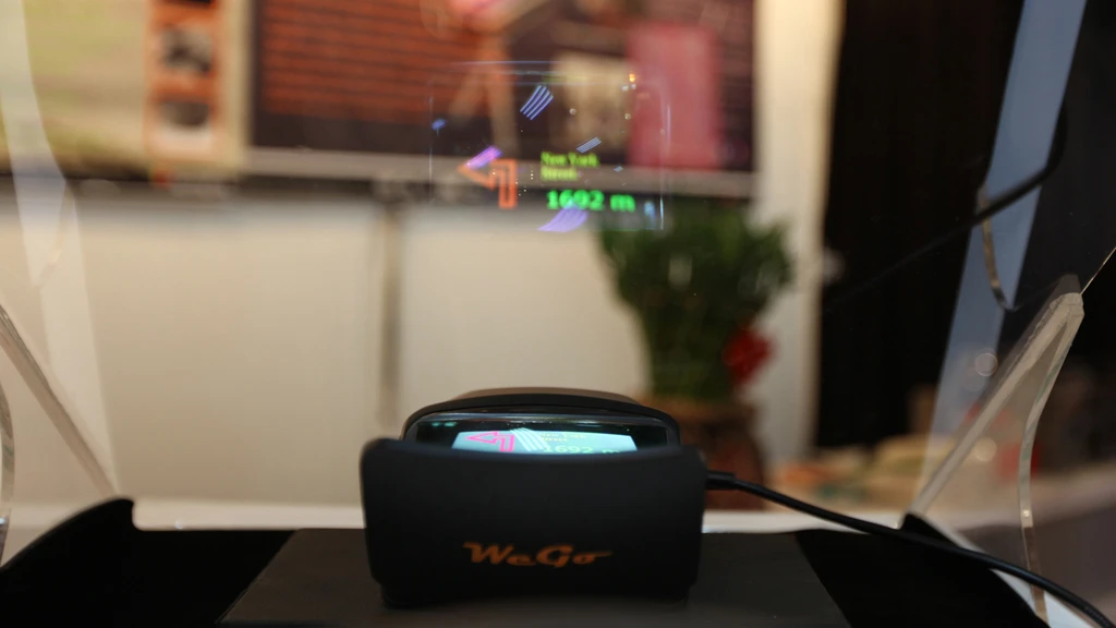 The WeGo integrates GPS satellite navigation and a HUD in an all-in-one design