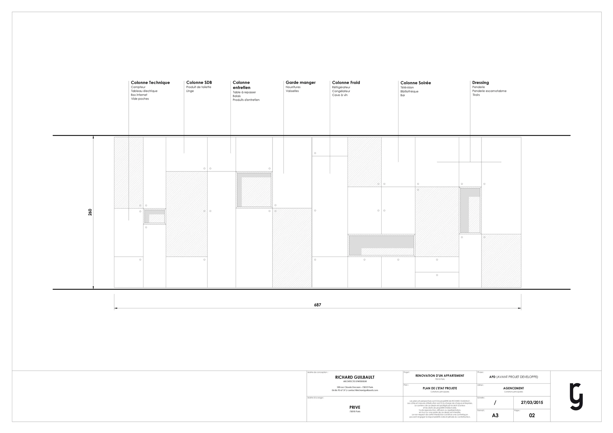 Architectural plan of the apartment (Image: Richard Guilbault)