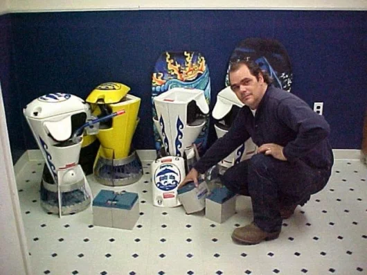 Mark and the Surf Shark and Electric Dolphins which began as toys he made for his son.