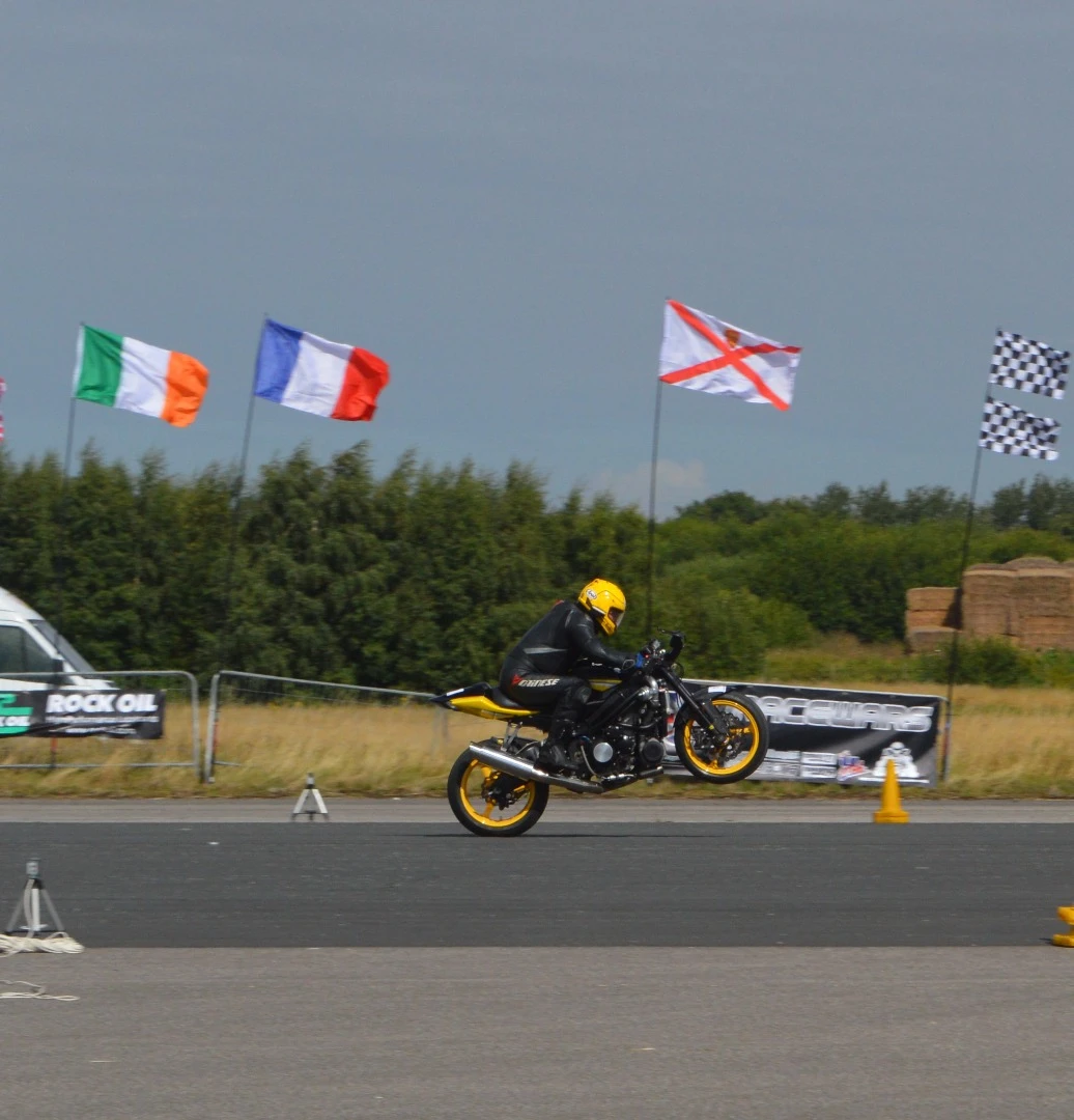 Paddy O' Sullivan took his Suzuki GSX-R1000 turbo to third place in the Motorcycle World Wheelie Championship