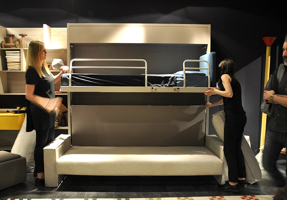 Hidden gas springs and a patented bed base are integrated into the Kali Duo Sofa and the bed base