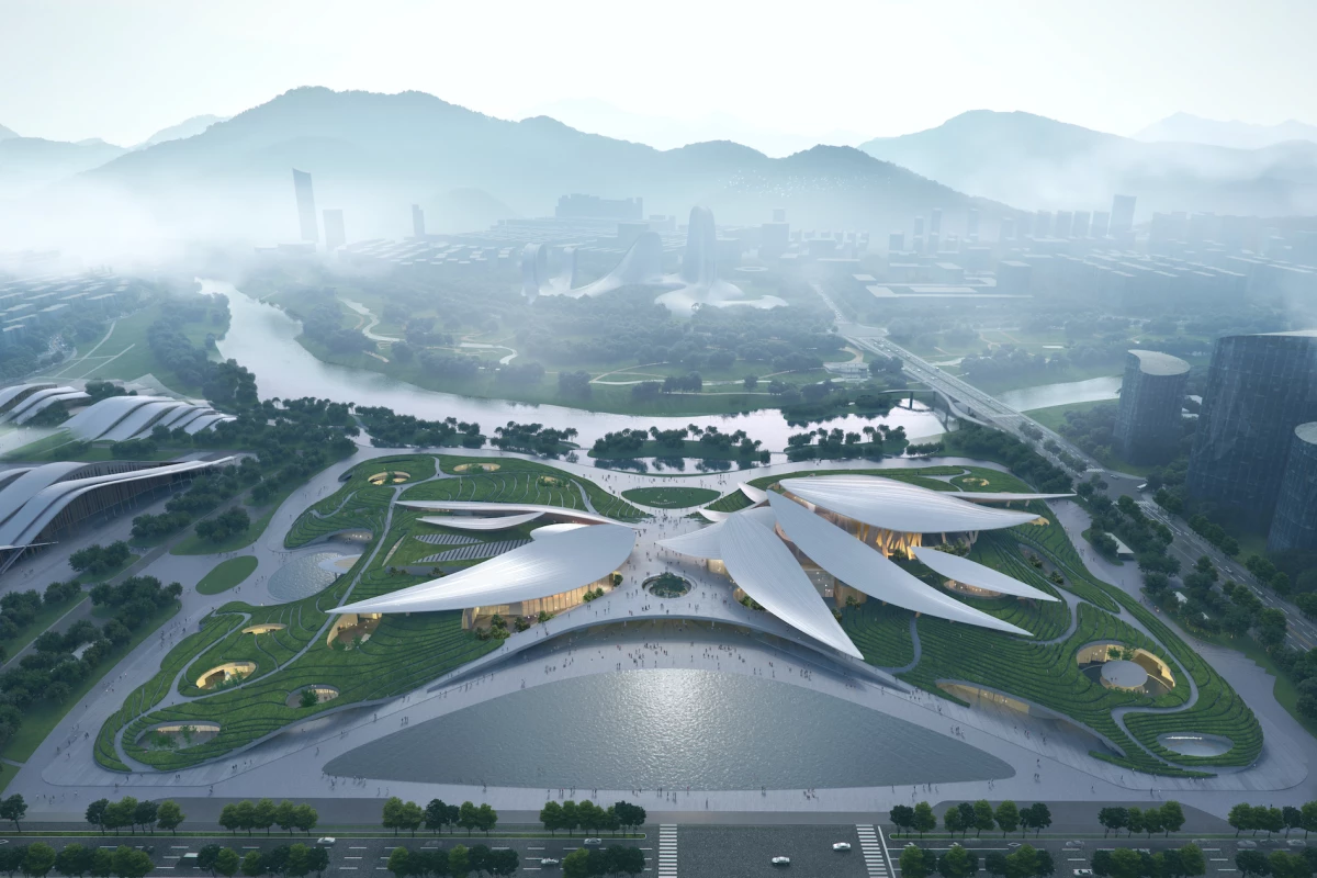 The Anji Culture and Art Center is currently under construction and is expected to be completed sometime in 2025