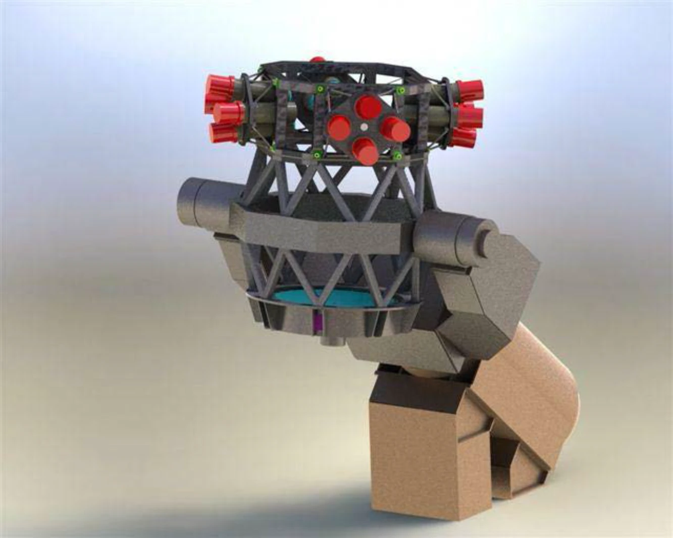 Rendering of the Flyeye telescope inspired by a fly's compound eye (Image: ESA/Compagnia Generale dello Spazio CGS)