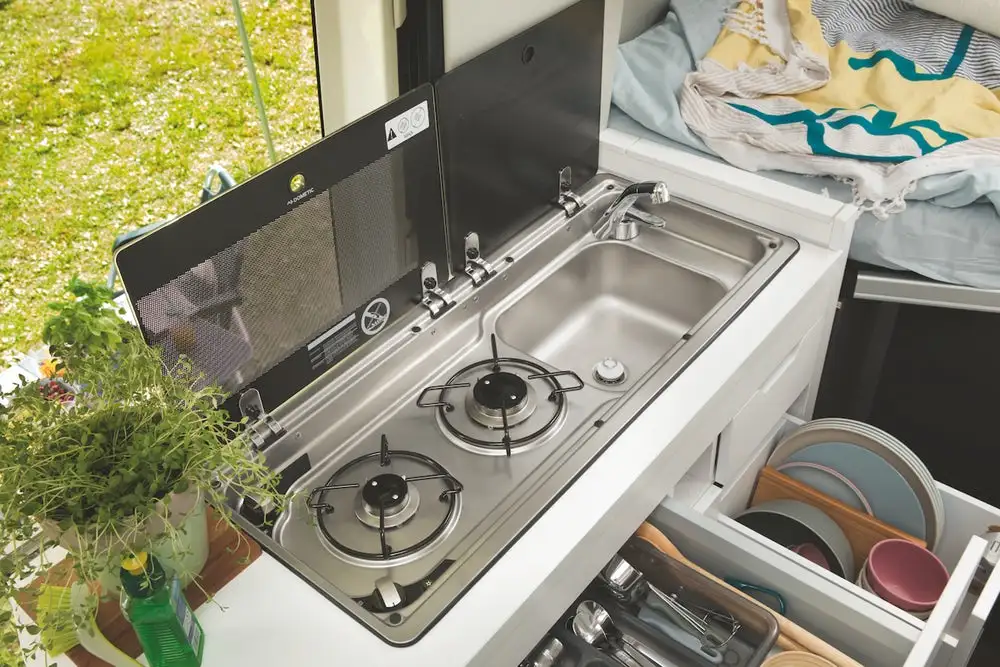 Kitchen block on the VW Grand California
