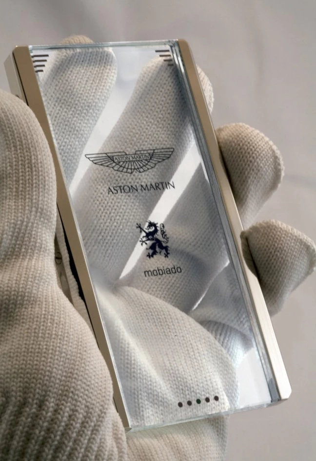 The transparent CPT002 Aston Martin Concept Phone from Mobiado