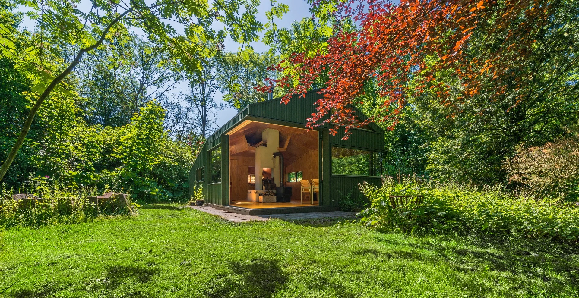 The cabin operates totally off-grid – there's no electricity or running water available