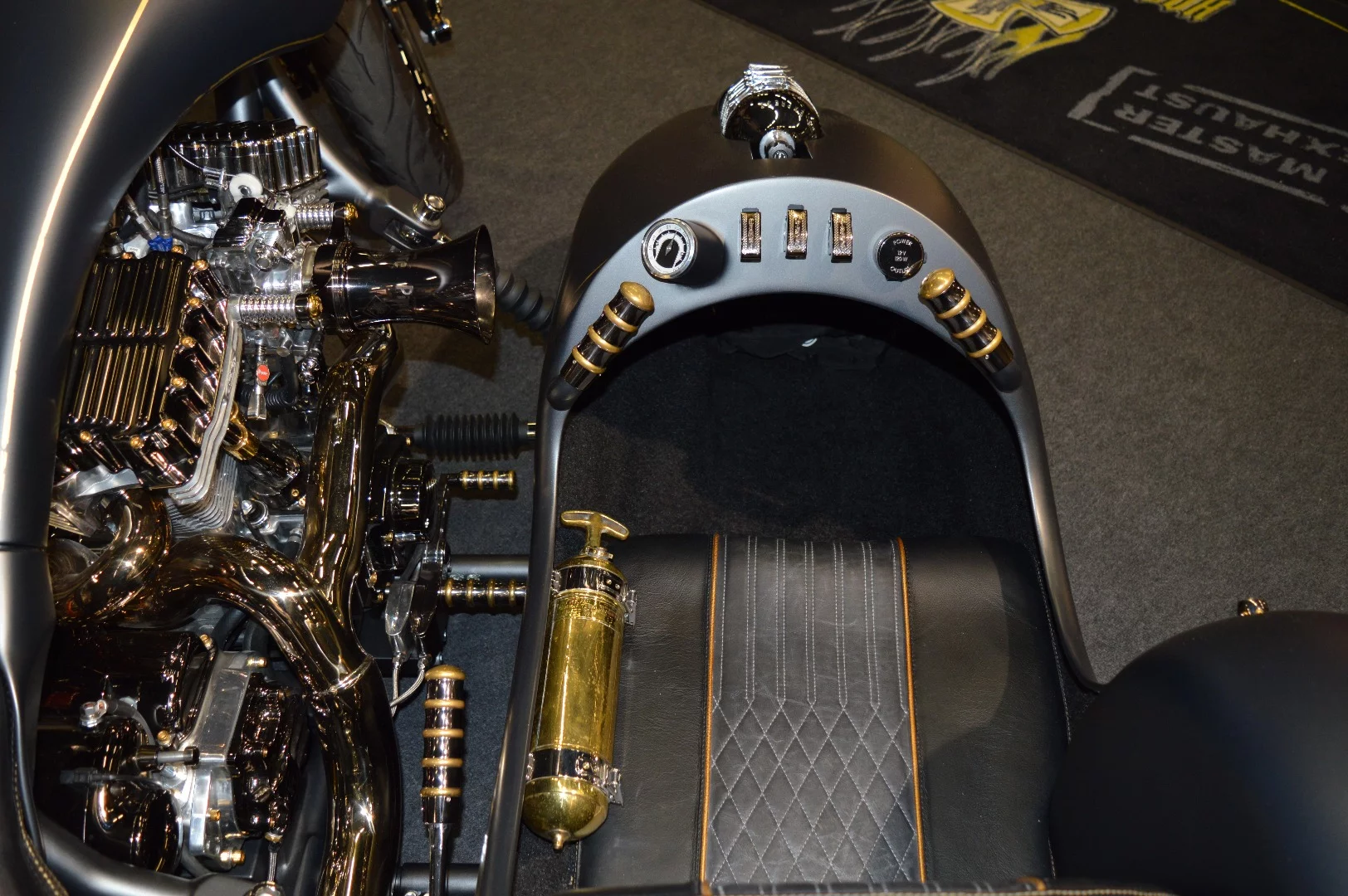 Detail of the Harley-Davidson custom by BSL Exhausts