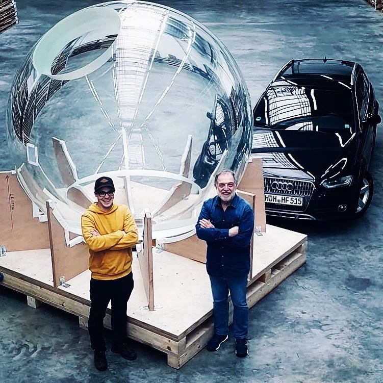 Upon delivery in 2020, this 100.4-inch-diameter beauty was the largest Plexiglas sphere ever made. Weighing nearly 8000 lb, it can take the 3,300/6 submarine down to 1,000 meters below the surcface