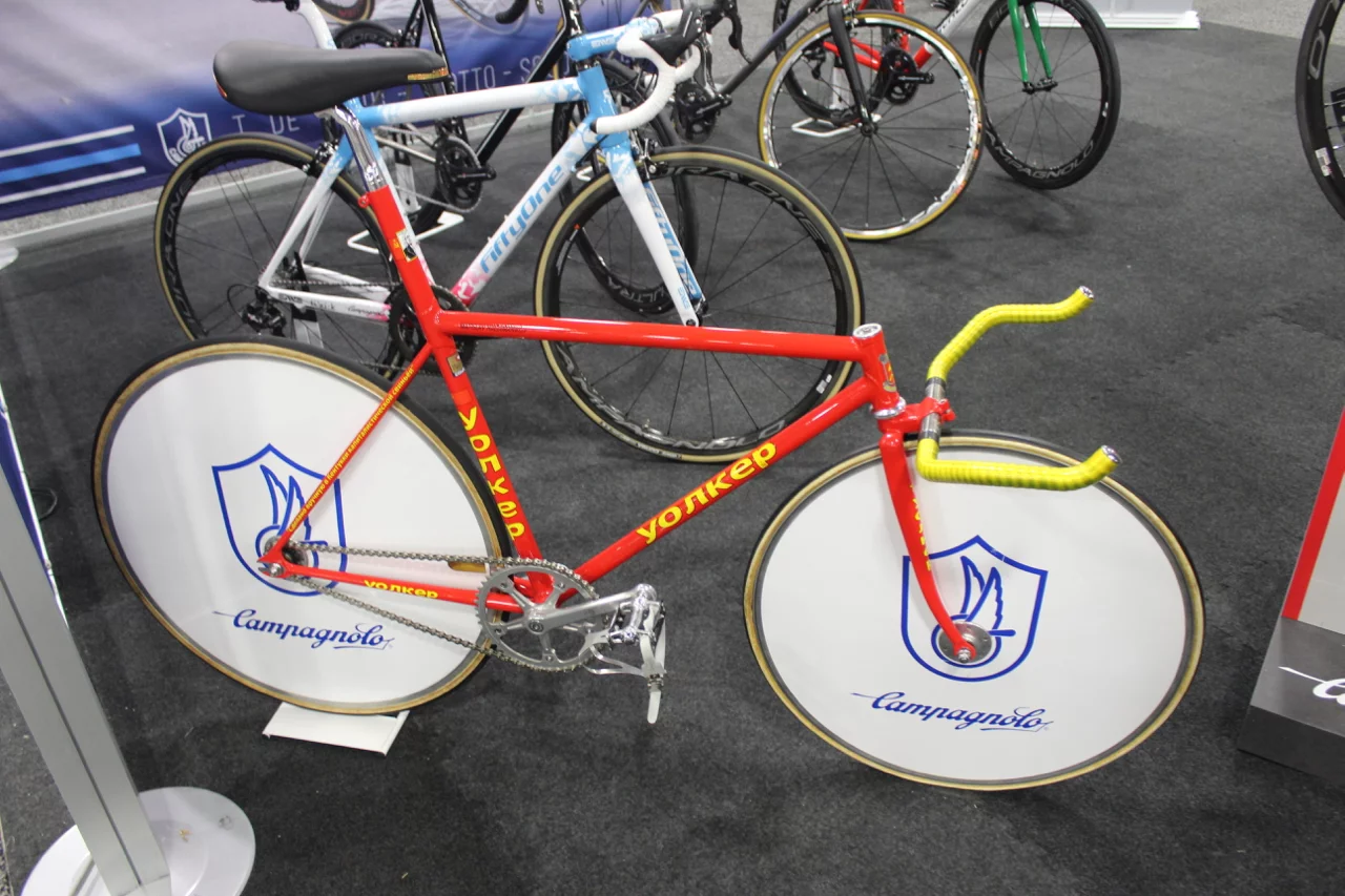 This classic old track bike was being displayed by Campagnolo