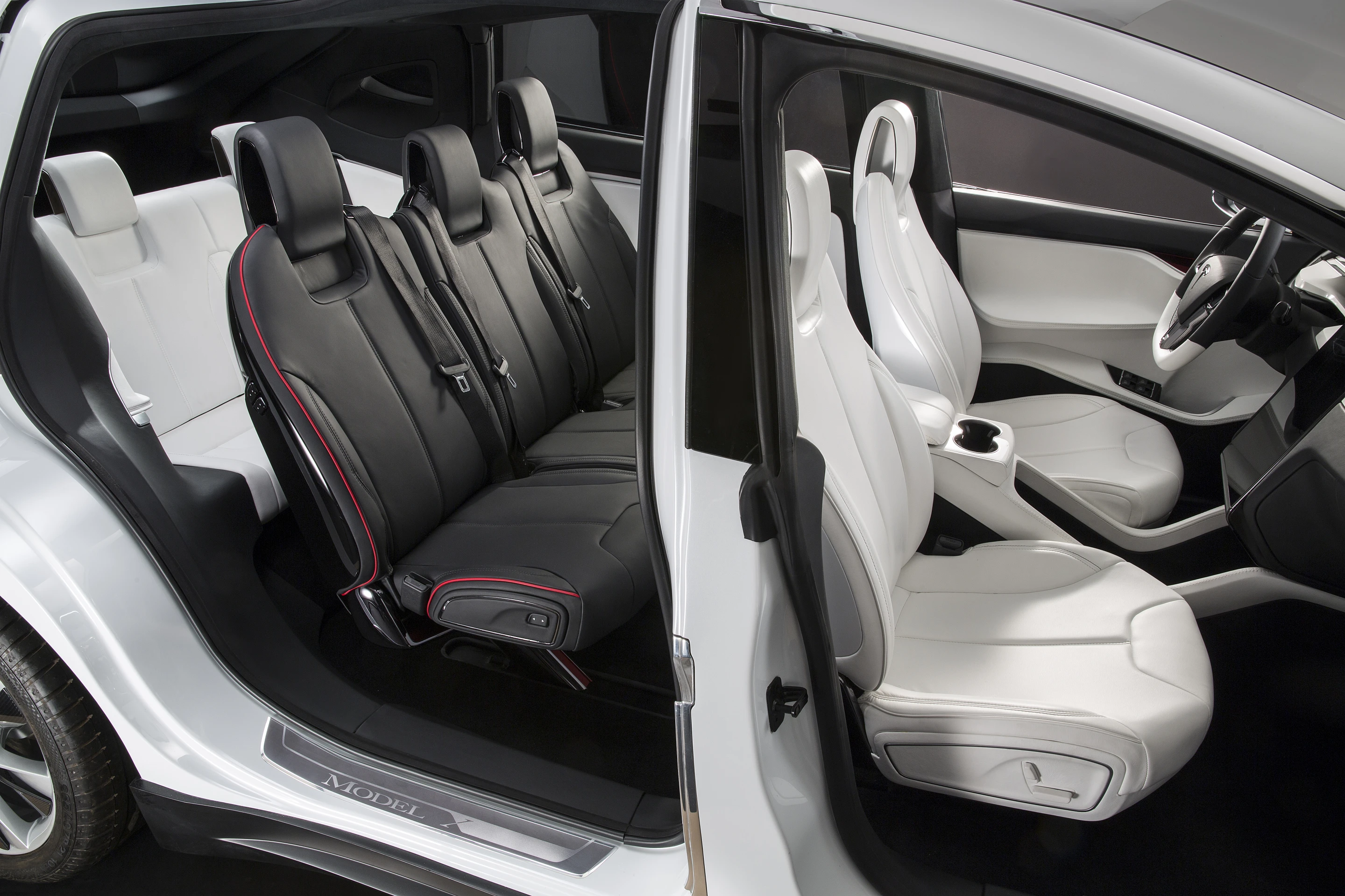 The car's falcon wing doors will let second and third row passengers easily access their seats in tight parking spaces