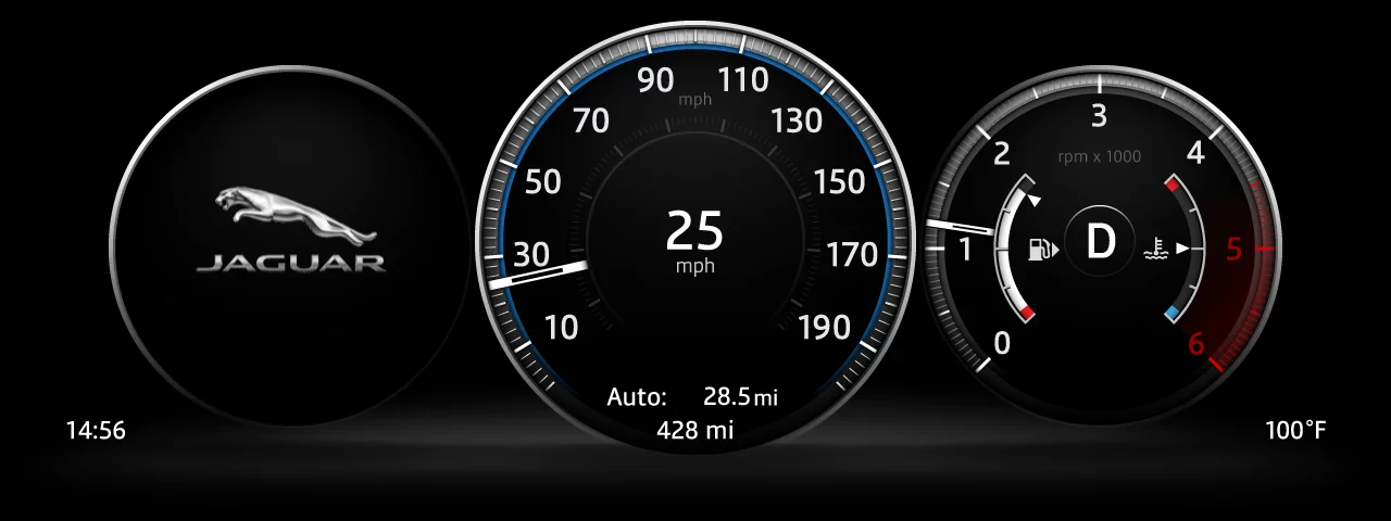 The 2016 Jaguar XF instrument detail