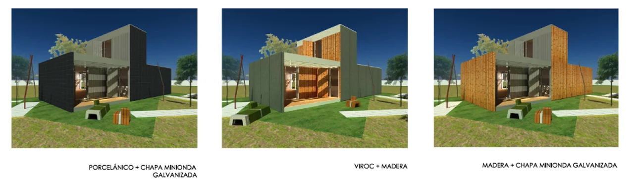 Visualization of the possible facade finishes (Image: CSO Arquitectura)
