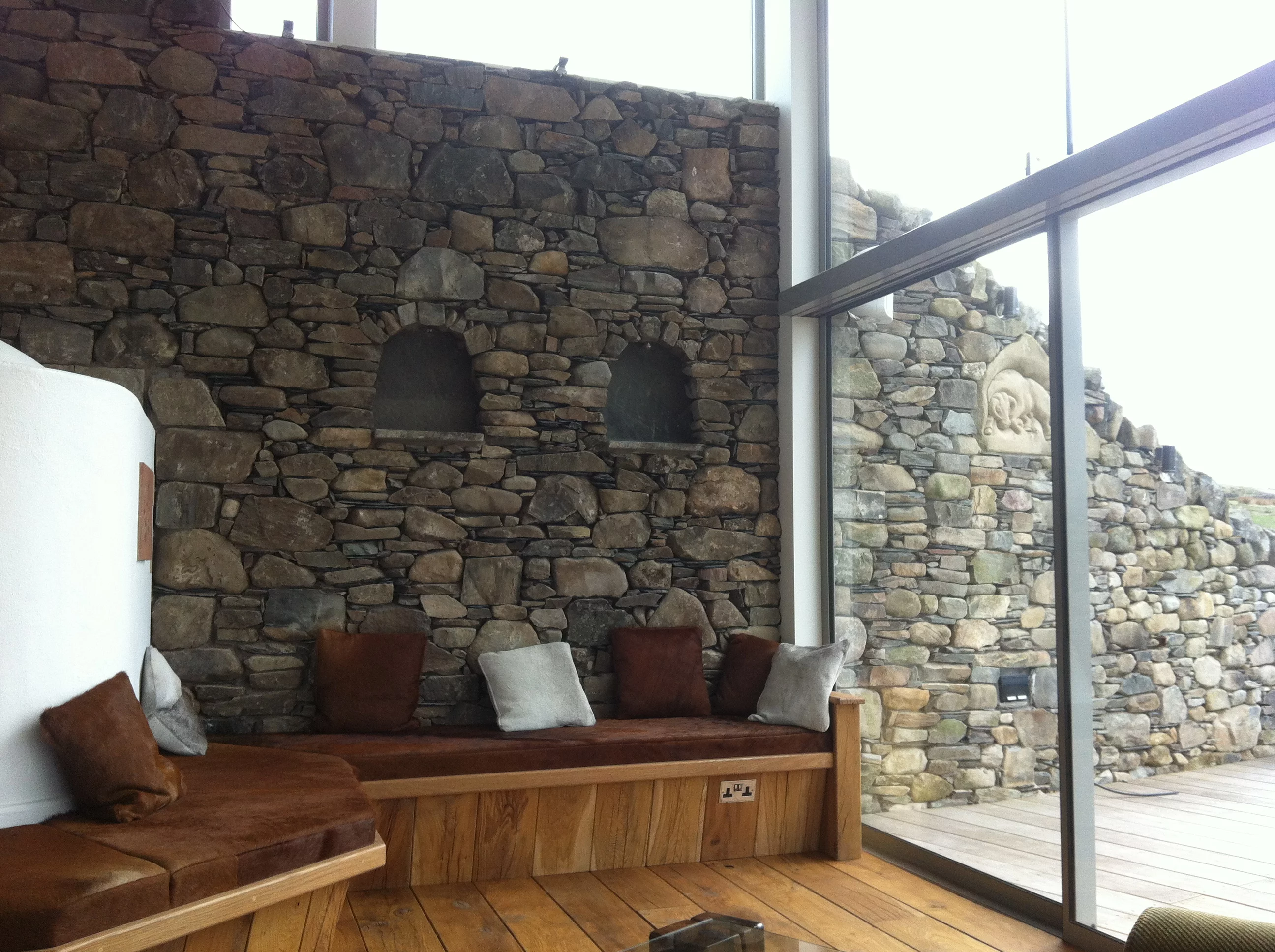 All of the house's external walls have been insulated with wool from the farm (Photo: Mark Waghorn Architects)