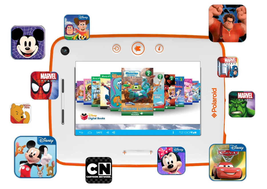 The Polaroid Kids Tablet 2 is packed with content from the likes of Disney, Marvel and Cartoon Network