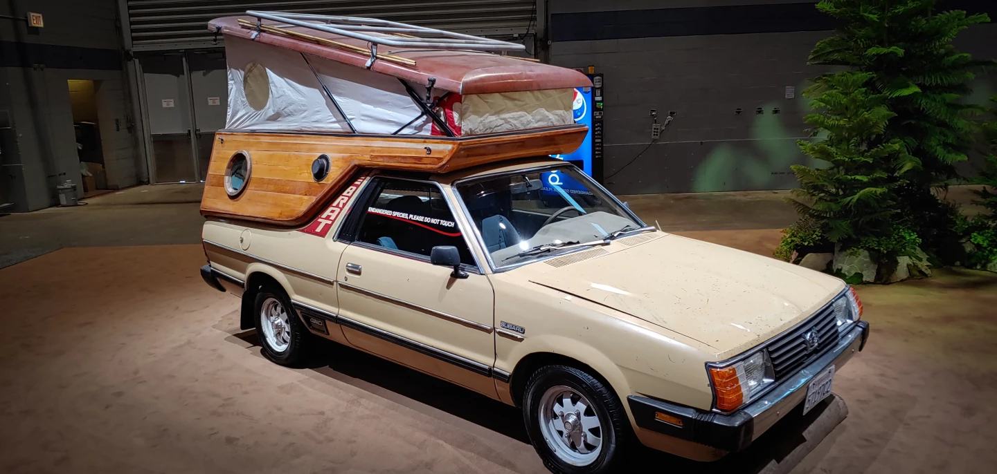 It's hard to imagine anything more compelling than this Subaru rig, but the "Endangered Species, Do Not Touch" on its windows takes the cake