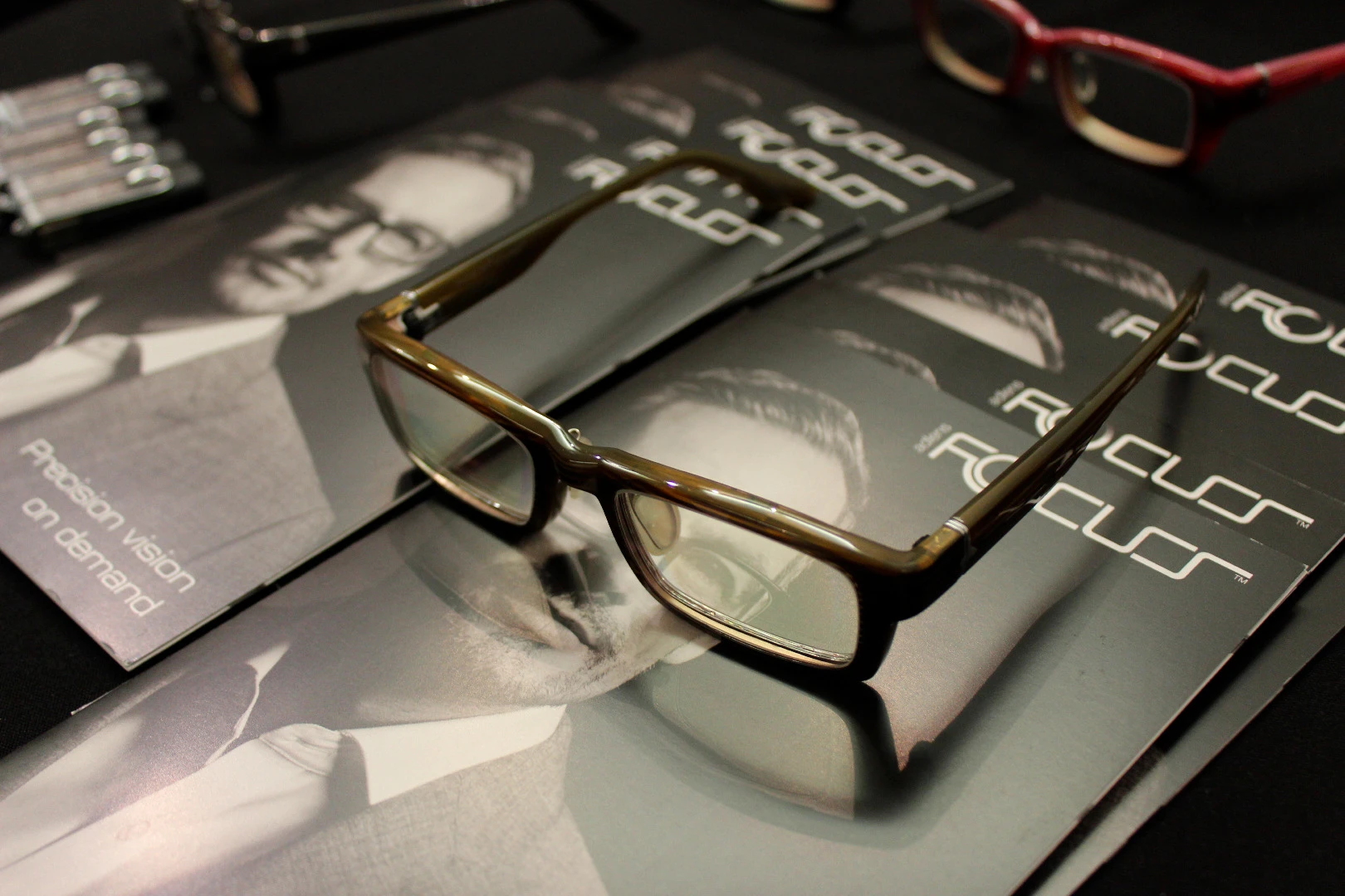 The AdlensFocuss glasses on display at CE Week in New York