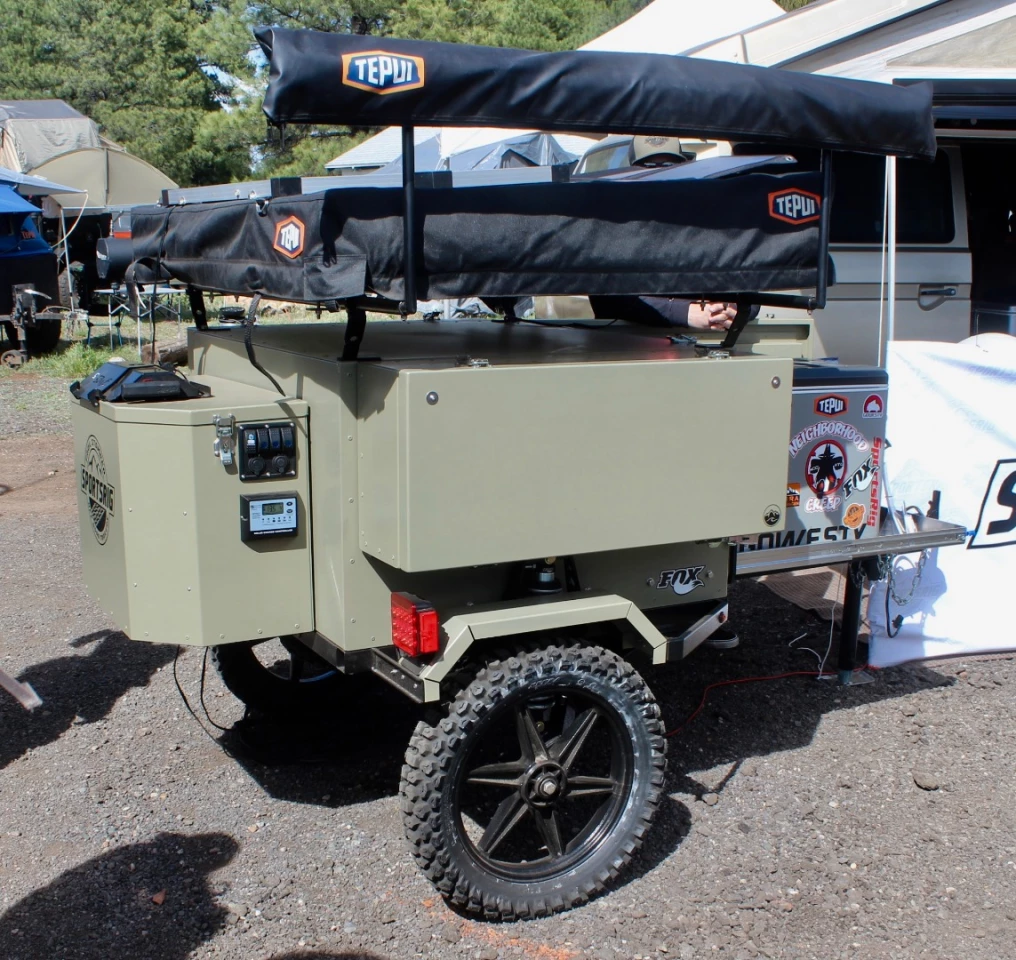 SportsRig estimates base weight of this show trailer at 350 lb, still lighter than any other off-road camping trailer we can think of