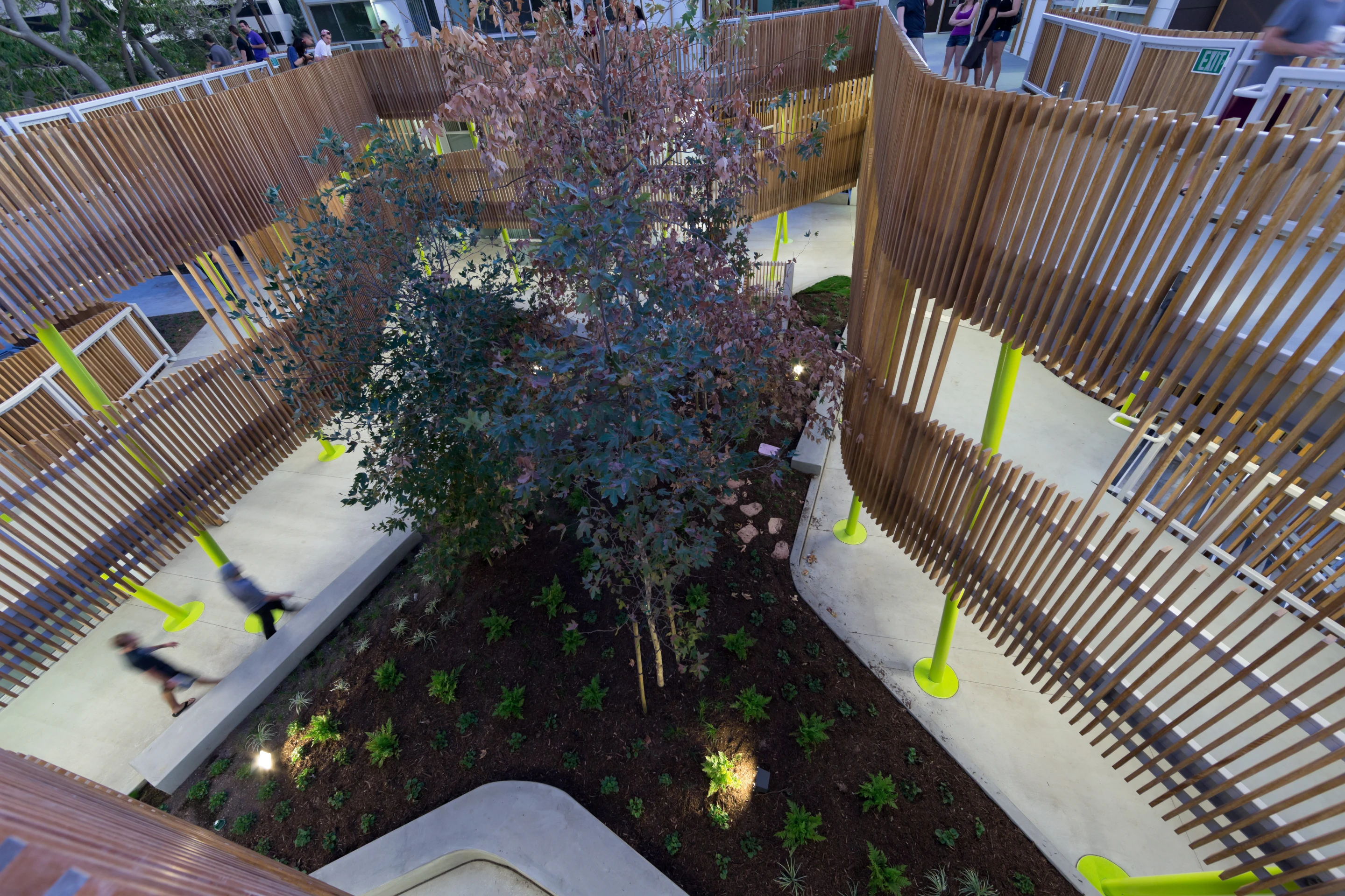 Well situated for nearby bike lanes and public transportation, Broadway Affordable Housing also boasts some practical sustainable design