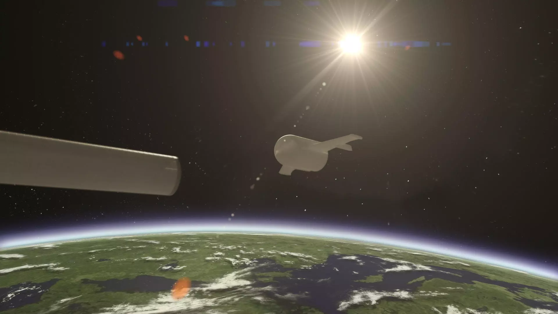 Artist's impression of Adeline separating from the fuel tank, ready to re-enter Earth's atmosphere