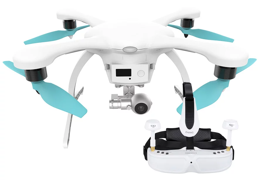 Ehang claims data is transmitted between the drone and user's phone at 5.8 GHz with zero latency up to 3,000 ft (914 m) away