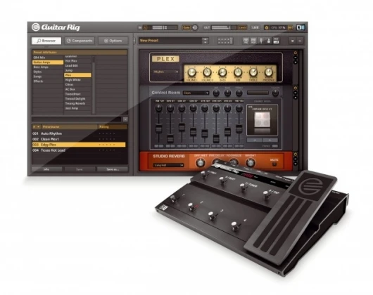 Guitar Rig gets more amps and effects in version 4 but you'll need to buy the pictured Kontroller hardware separately