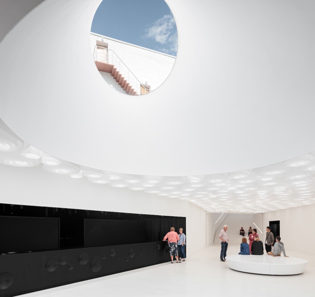 Gallery space inside the renovated Lasipalatsi Square in Helsinki