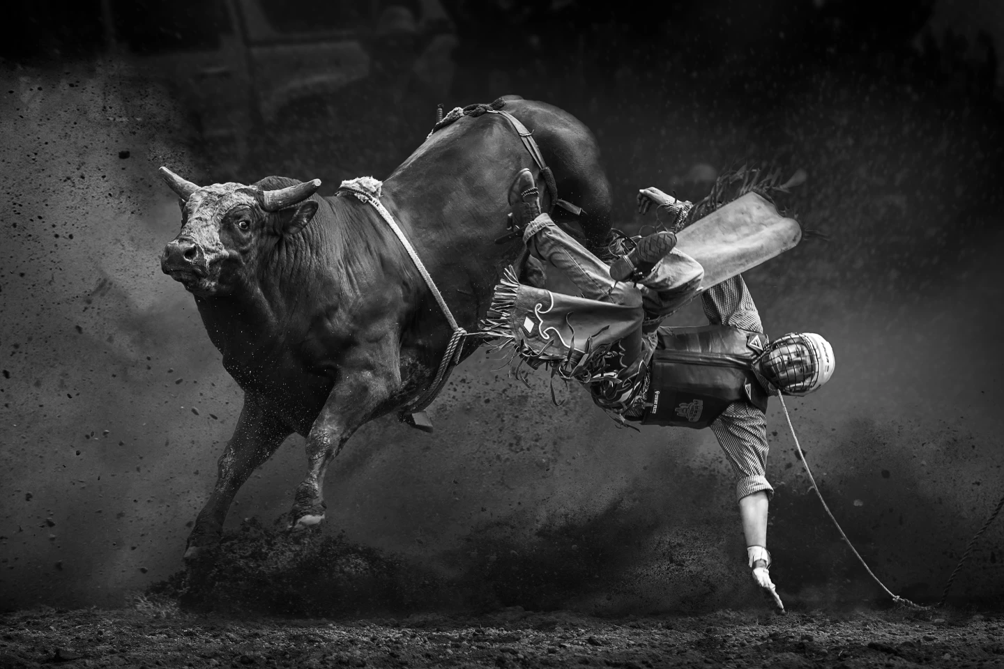 The Mind's Eye Photo Awards. Honorable Mention - Break Away. A man falling off a bull in a rodeo event held in Taralga Australia