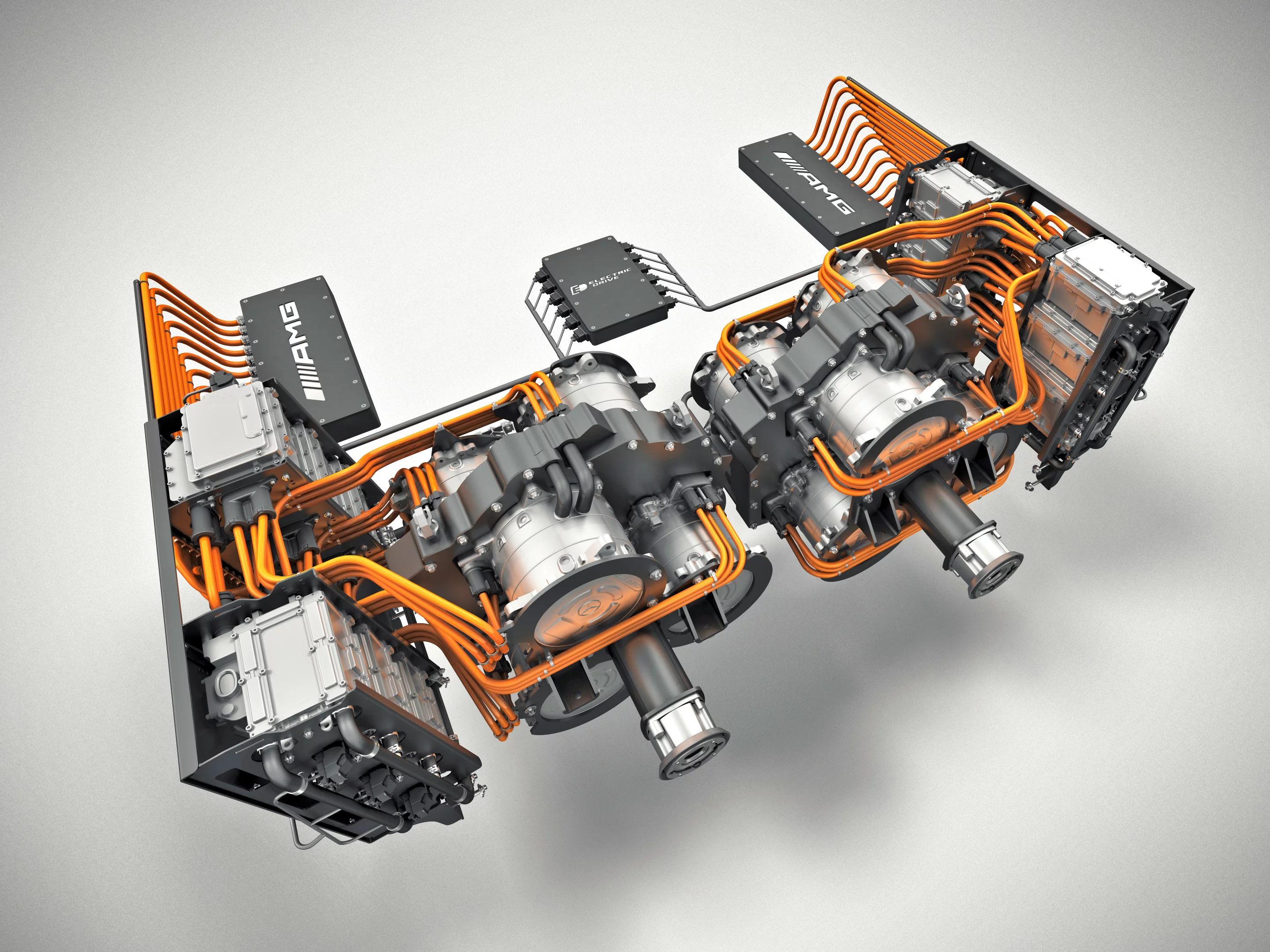 Dual clusters of six electric motors that power the Electric Top Gun