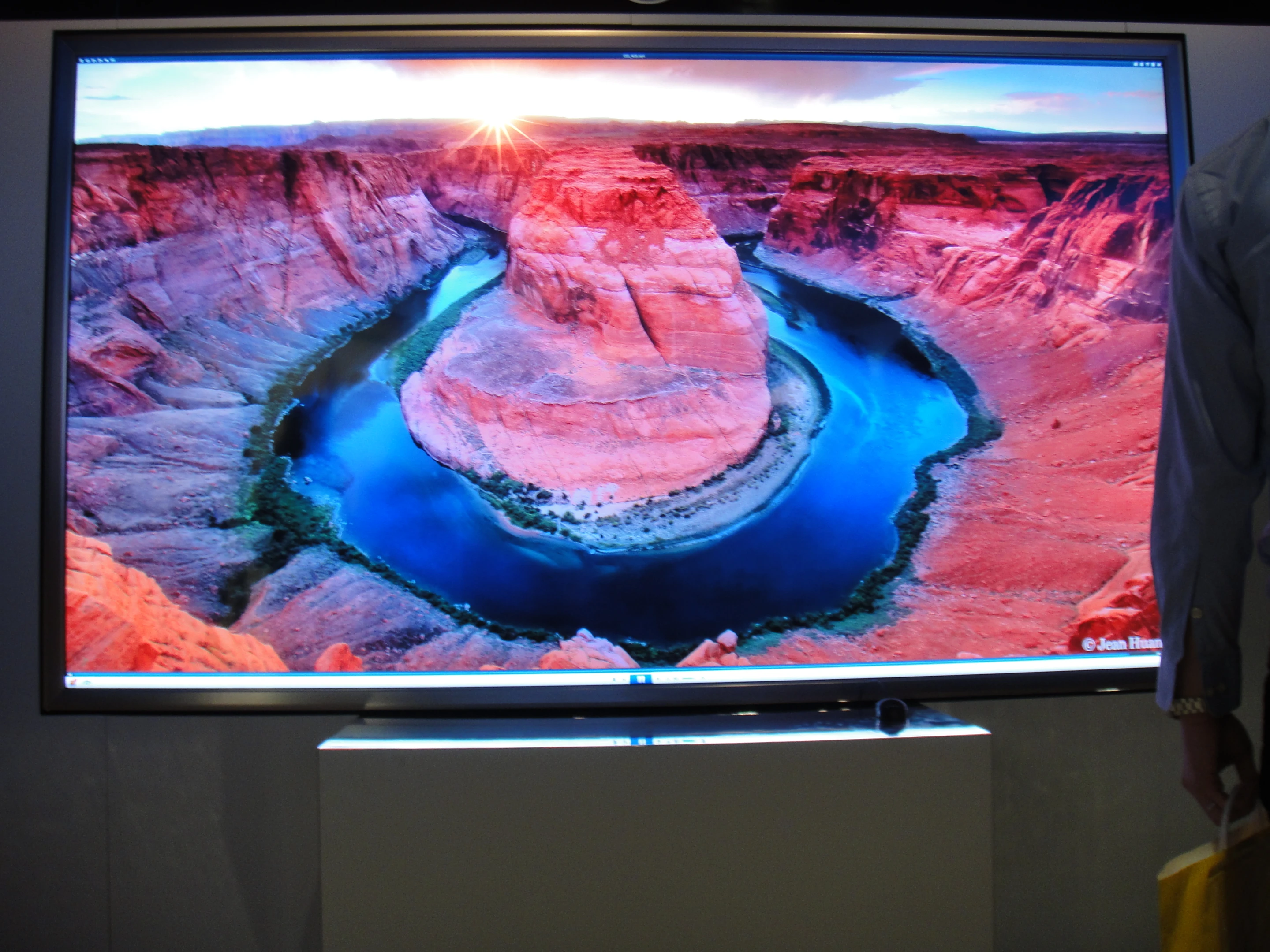 We got a look at the 110" model on the show floor, and the picture is impressive, though not the sharpest image on display at CES