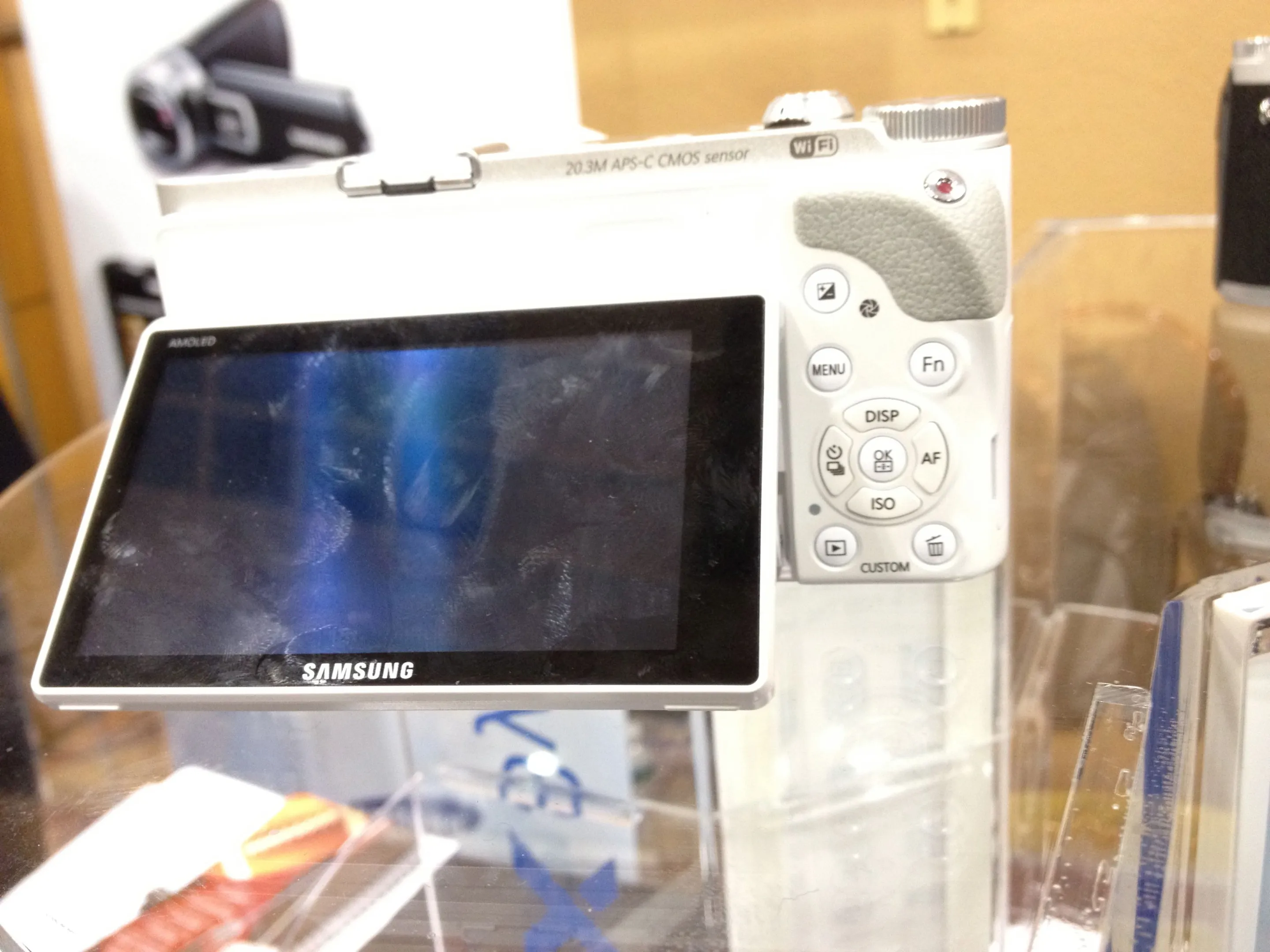 The NX300's tilting AMOLED screen