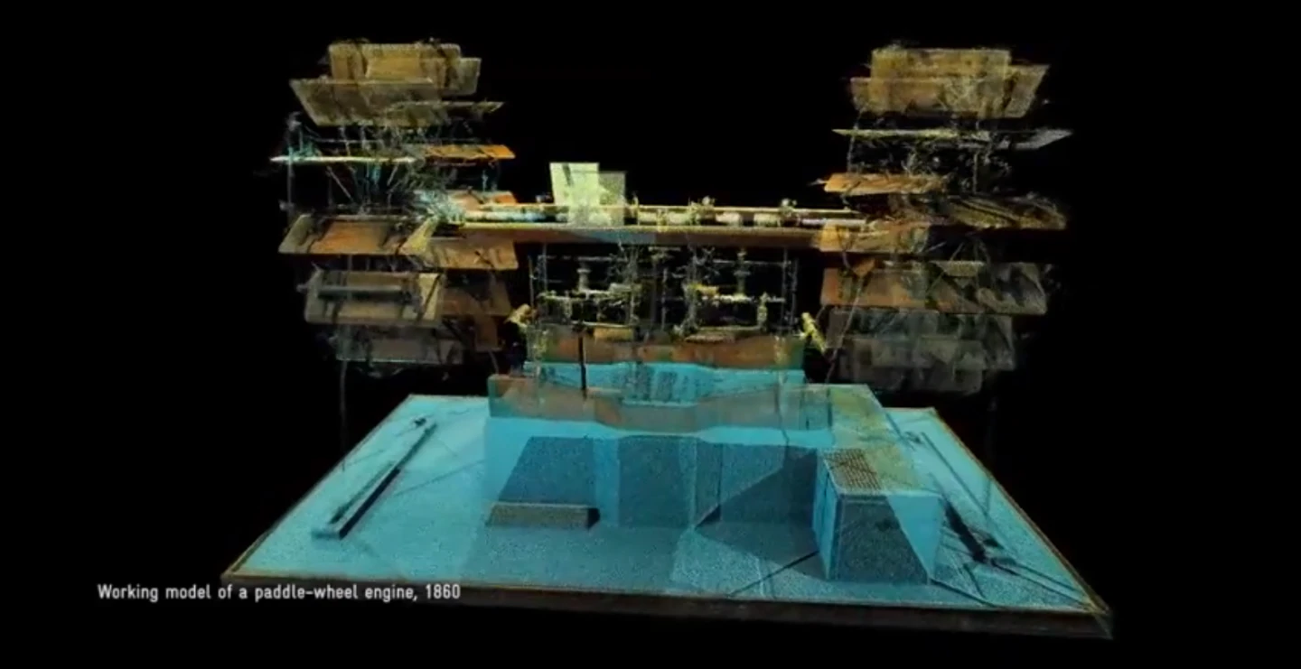 Digital scan of a model of a 19th century paddle ship engine (Image: ScanLAB Projects Ltd)