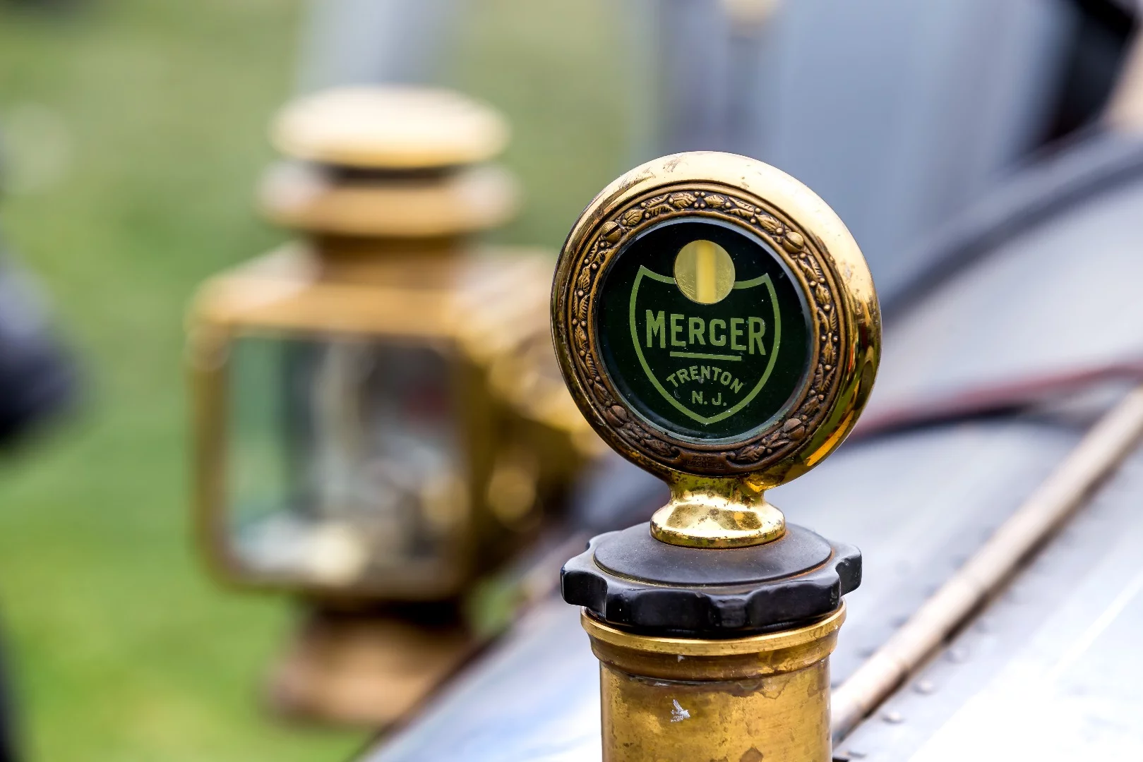 This substantial hood ornament adorns the 1913 Mercer Model 35J Raceabout
