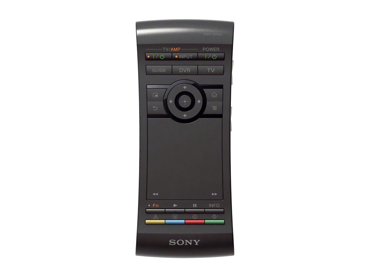 The Google TV remote from Sony has a touchpad and navigation buttons