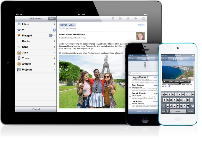 Mail gets a VIP inbox, the ability to insert images and videos directly into a mail composition in iOS 6