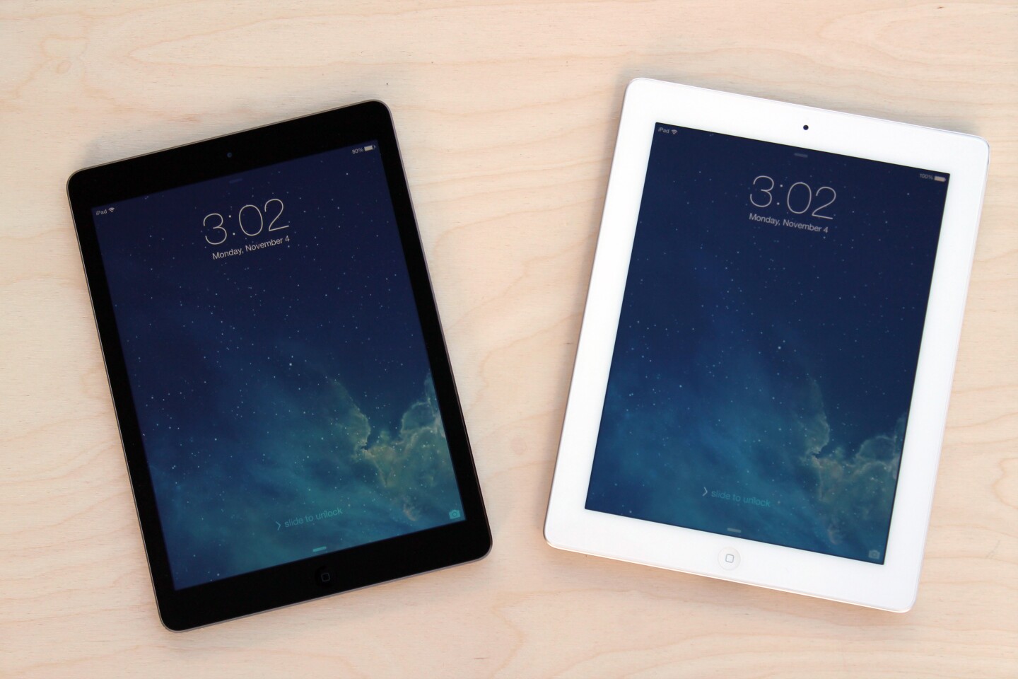 iPad Air (left), with the 3rd-gen iPad