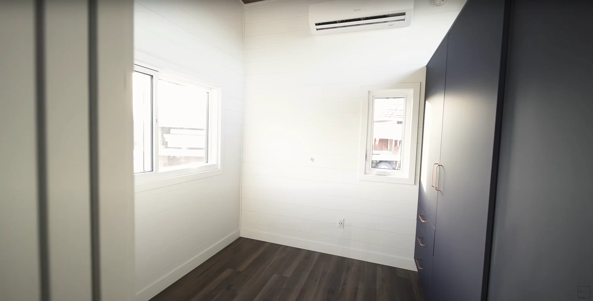 The 2024 Noyer XL's downstairs bedroom has ample headroom to stand upright