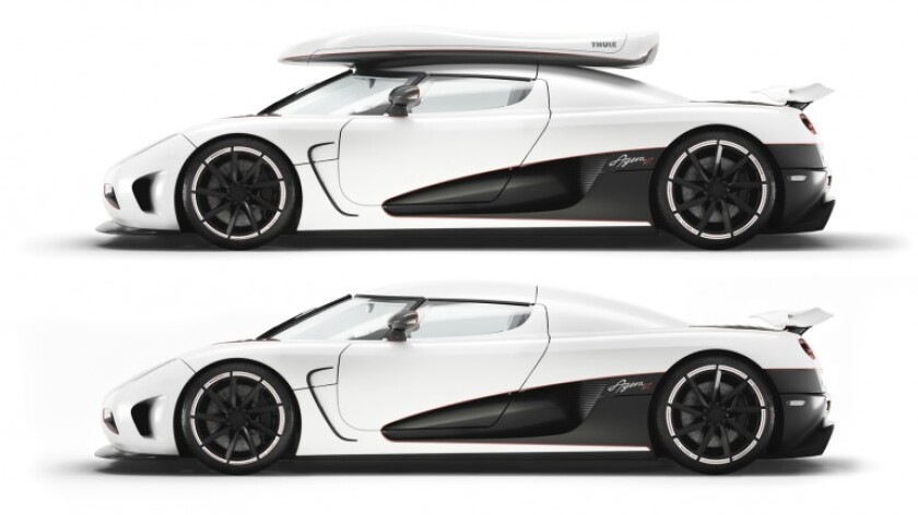 The 2012 Koenigsegg Agera R with and without topbox