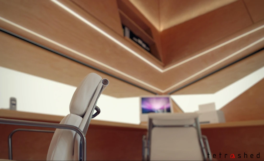The birch faced plywood is the fancier of the interior finishes (Photo: Tetra-Shed)