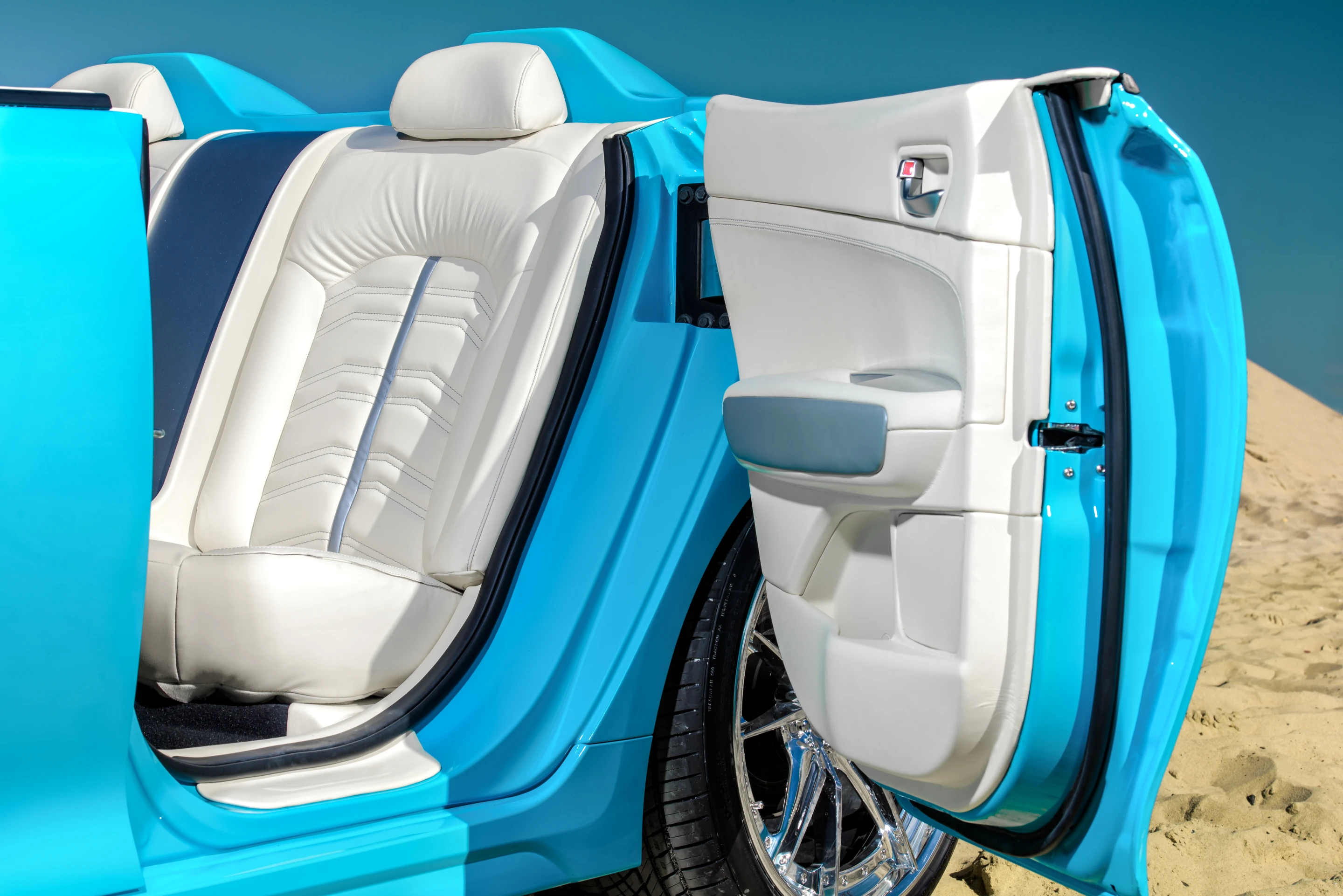 Soft white and titanium leather await inside