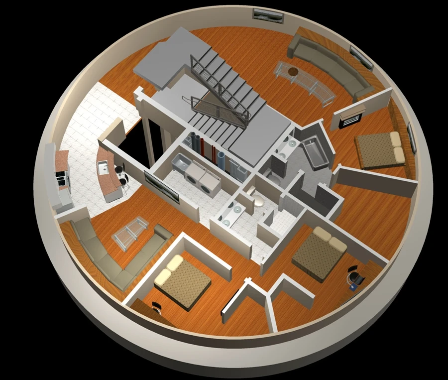 A floor-plan of a shelter condo