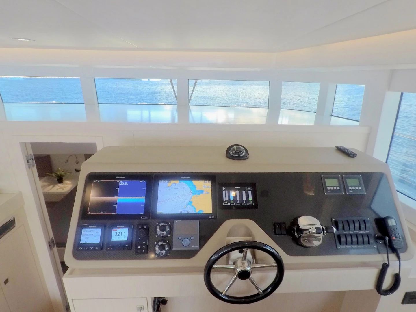 A view of the helm of the Silent 55