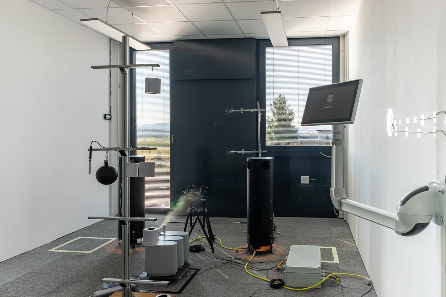 The inside of a test room for the modular facade heating and cooling system