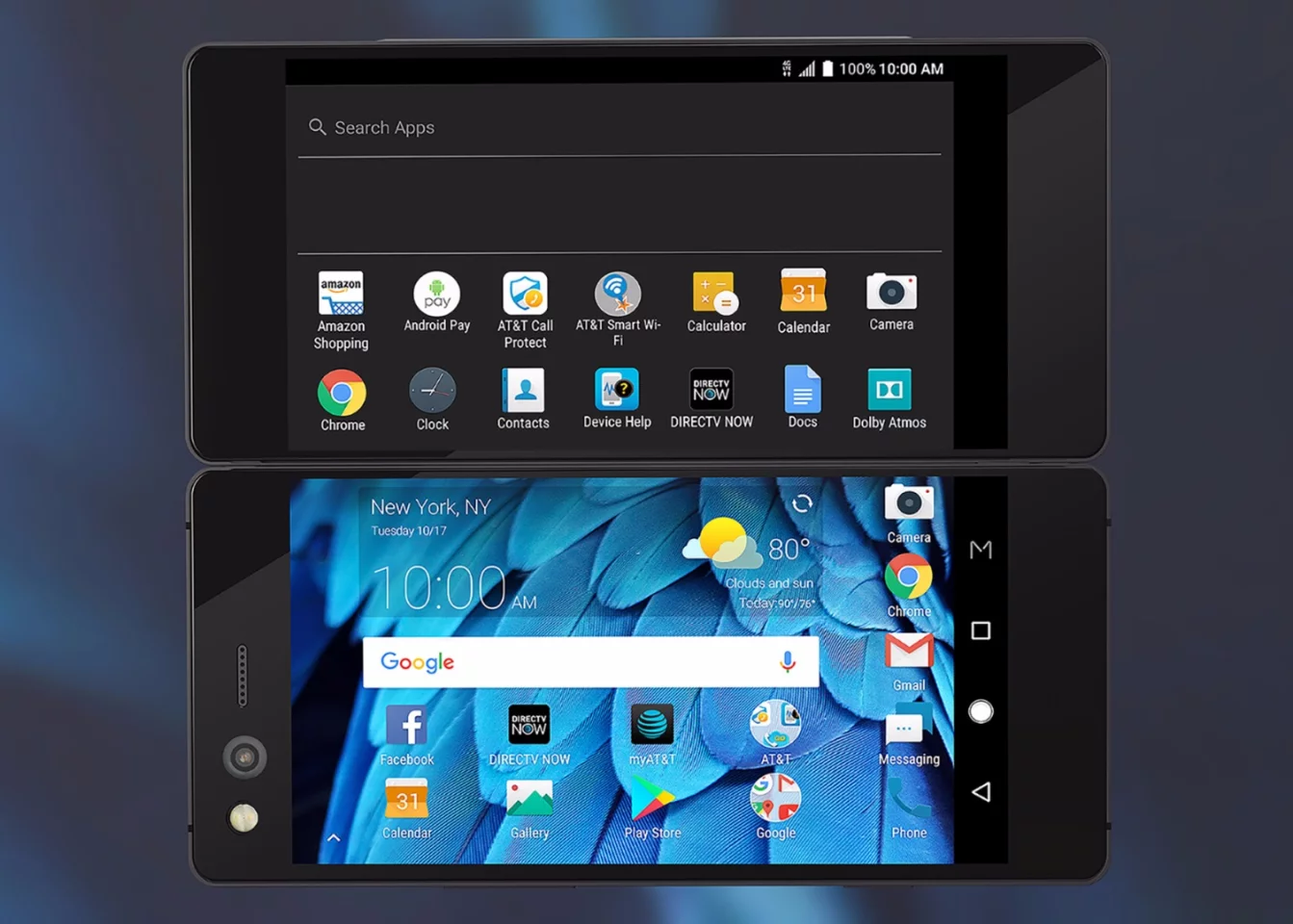 The two displays of the ZTE Axon M means that screens need no longer be cluttered up with app icons, users can have a messaging screen above and a keyboard below, or watch online movies on one display while keeping up with social media updates on the other