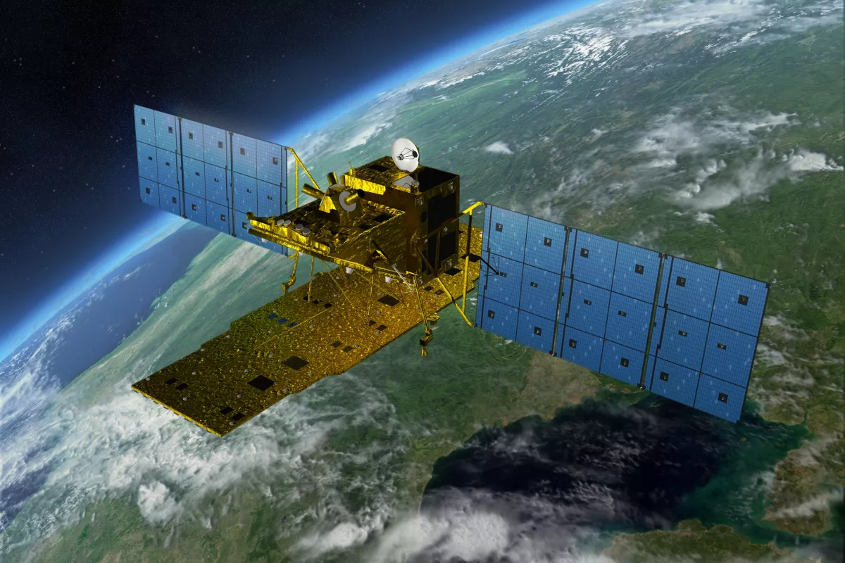 Is space-based solar power the answer to our energy needs? JAXA envisions solar satellites that would spin in synchrony with the Earth, like the Advanced Land Observing Satellite pictured here (Image: JAXA)