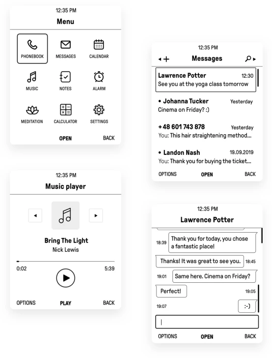 The Mudita Pure has an e-ink screen that is designed to be easy on the eyes and clear to read