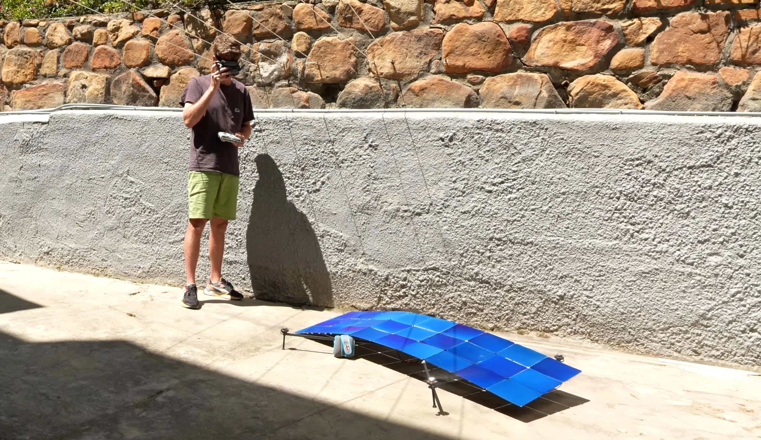 No batteries here: Ground testing the solar-powered drone