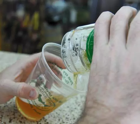 Pour it into a glass and enjoy