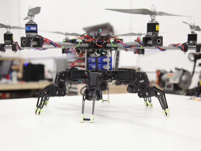 The hexapod hexacopter hybrid created by a team at Mad Labs Industries
