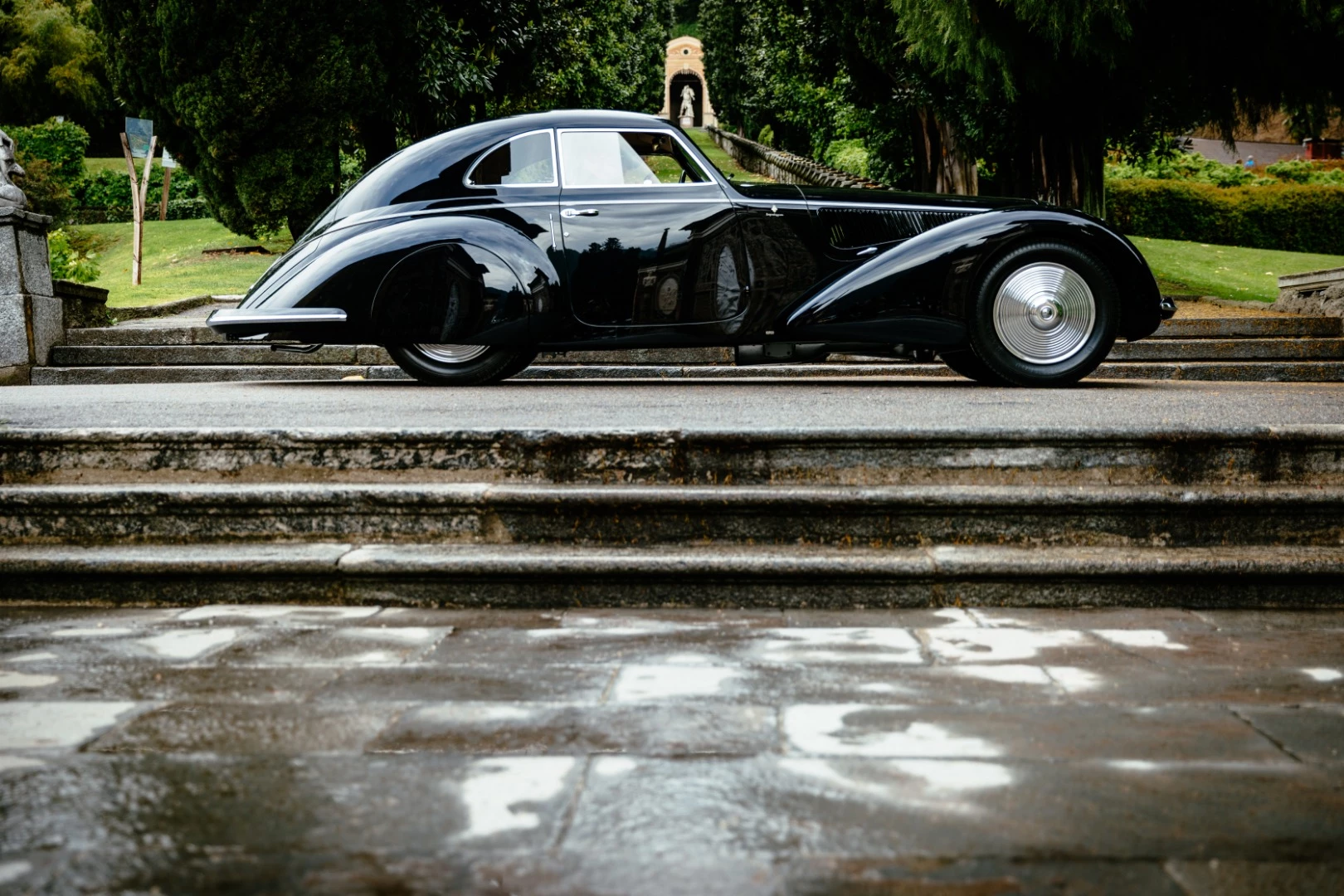 The chassis of the immensely successful racing cars run by Scuderia Ferrari in the pre-WW2 period provided the platform for this car, and it is one of just five cars built on a long wheelbase and clothed in Superleggera coachwork by Carrozzeria Touring