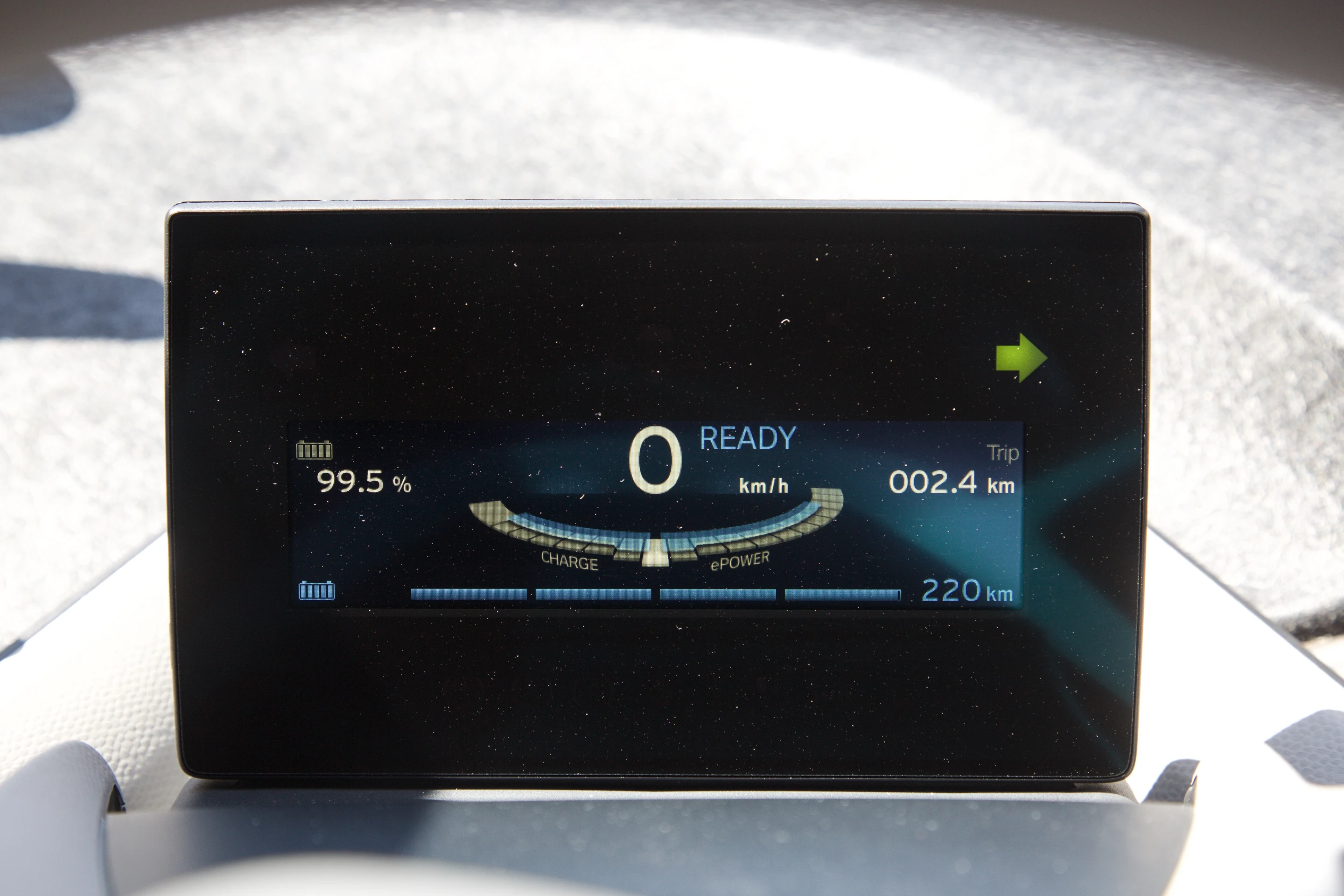 Energy use and recuperation is clearly displayed on the dash screen in front of the driver